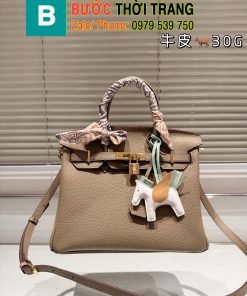 Túi xách hermes birkin size 20 cm, 25 cm, 30 cm. Túi màu nâu ghi thanh lịch