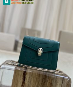 Túi BVLgari serpenti forever siêu cấp màu xanh khóa đầu rắn size 20cm