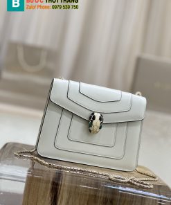 Túi BVLgari serpenti forever màu trắng khóa đầu rắn size 20cm hàng siêu cấp