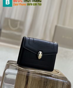 Túi BVLgari serpenti khóa đầu rắn màu đen size 20cm hàng siêu cấp