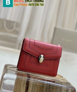 Túi BVLgari serpenti khóa đầu rắn màu đỏ size 20cm hàng siêu cấp