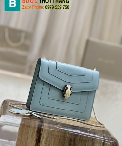 Túi BVLgari serpenti khóa đầu rắn màu xanh size 20cm hàng siêu cấp