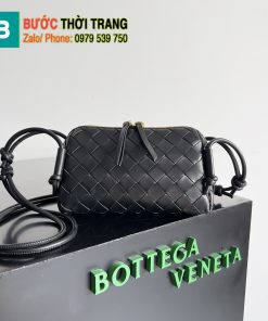 Túi đeo chéo Bottega Veneta Concert Pouch màu đen size 18.5cm - 794258