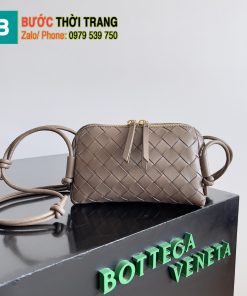 Túi đeo chéo Bottega Veneta Concert Pouch màu xanh nâu xám (taupe) size 18.5cm - 794258