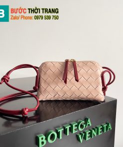 Túi đeo chéo Bottega Veneta Concert Pouch màu hồng nude size 18.5cm - 794258