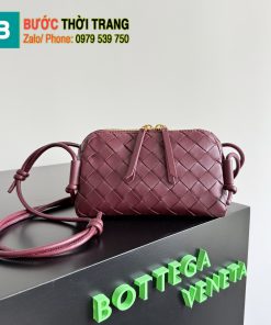 Túi đeo chéo Bottega Veneta Concert Pouch màu rượu vang size 18.5cm - 794258