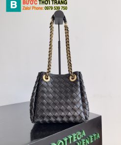 Túi bottega Veneta siêu cấp khoác vai màu đen size 21x17cm - 817175