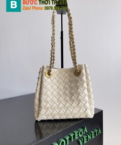 Túi bottega Veneta siêu cấp khoác vai màu trắng kem size 21x17cm - 817175