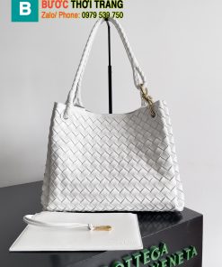 Túi Bottega Veneta Andiamo Parachute siêu cấp khoác vai màu trắng size 30cm - 796571