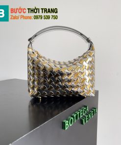 Túi xách Bottega Veneta Mini Wallace siêu cấp màu vàng xen bạc size 22cm - 754443