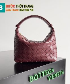 Túi xách Bottega Veneta Mini Wallace siêu cấp màu đỏ rượu vang size 22cm - 754443