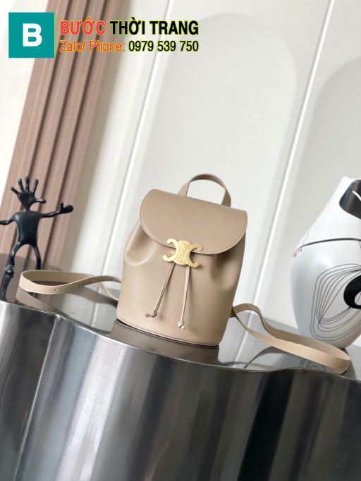Ba lô Celine Bonnie chất liệu da bò bản siêu cấp màu nâu size 18x25 cm