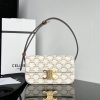 Túi đeo vai Celine Triomphe siêu cấp màu trắng chất canvas size 20cm