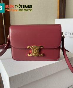 Túi Celine Teen triomphe màu đỏ hàng siêu cấp chất da bò đẹp size 18cm
