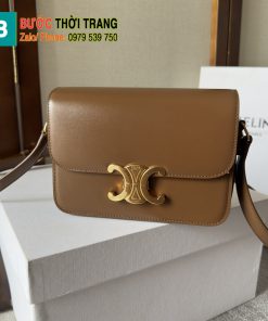 Túi Celine Teen triomphe màu nâu bò hàng siêu cấp chất da bò đẹp size 18cm
