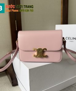 Túi Celine Teen triomphe màu hồng hàng siêu cấp chất da bò đẹp size 18cm