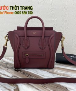 Túi xách Celine luggage màu đỏ đô sang trọng size 20 cm