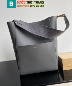 Túi xách Celine Sangle Seau màu ghi đậm da bê sần cao cấp size 23x33 cm