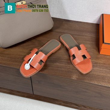 Dép bệt Hermes siêu cấp màu cam da bò rất đẹp
