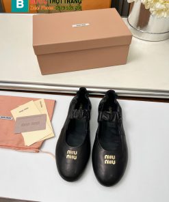 Giày búp bê Miu miu màu đen quai nhún xinh xắn