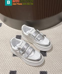 Giày thể thao Ann Andelman màu trắng bạc đế cao cá tính