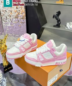 Giày LV Trainer hàng siêu cấp màu hồng cực đẹp dành cho phái nữ