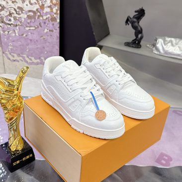 Giày Thể Thao LV Trainer hàng siêu cấp màu trắng nam nữ đều đi được