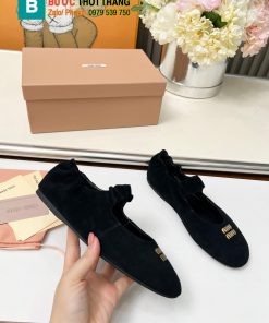 Giày búp bê Miu miu màu đen quai nhún xinh xắn