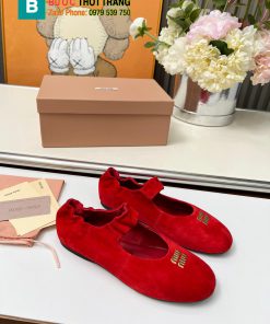 Giày búp bê Miu miu màu đỏ quai nhún xinh xắn