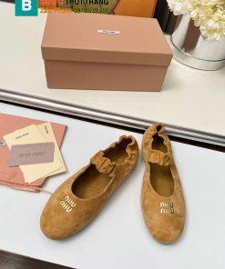 Giày búp bê Miu miu màu nâu quai nhún xinh xắn
