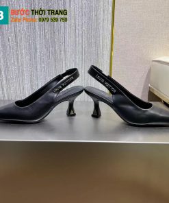 Giày cao gót Lv màu đen cao 7cm da mềm mượt