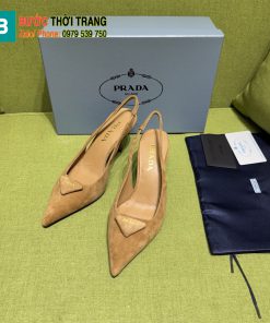 Giày cao gót Prada màu nâu be cao 7,5 cm