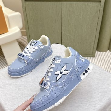 Giày Thể Thao LV Trainer hàng likeauth cực đẹp màu xanh da trời