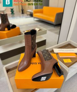 Bốt LV siêu cấp màu nâu đậm da bò cực đẹp mũi nhọn cá tính