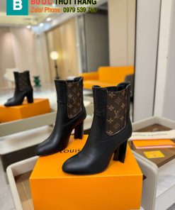 Bốt LV siêu cấp màu đen da bò cực đẹp mũi nhọn cá tính