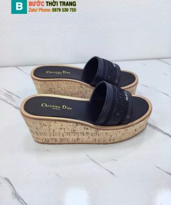 Dép Dior cao gót màu đen đế xuồng thời trang