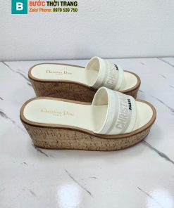 Dép Dior cao gót màu trắng đế xuồng thời trang cao 10cm