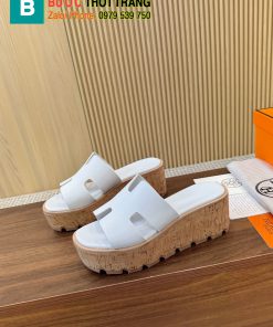 Dép Hermes màu trắng đế xuồng chất da mềm đanh rất đẹp