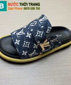 Dép bệt Lv màu xanh unisex phong cách năng động