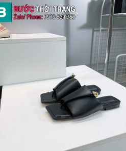 Dép bệt mũi vuông Bottega Veneta màu đen hàng siêu cấp