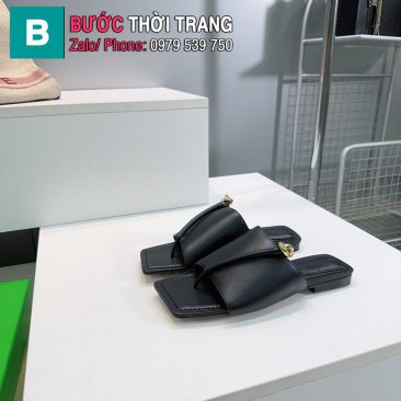 Dép bệt mũi vuông Bottega Veneta màu đen hàng siêu cấp