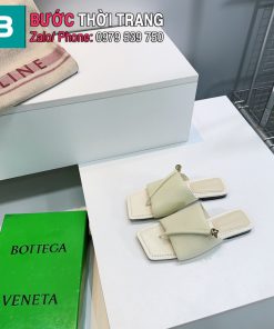 Dép bệt mũi vuông Bottega Veneta màu trắng hàng siêu cấp