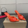 Dép cao gót Dior màu cam da bóng cao cấp mũi nhọn cao 10cm