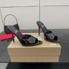 Dép cao gót Dior màu đen da bóng cao cấp mũi nhọn cao 10cm