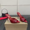 Dép cao gót Christian Louboutin màu đỏ mận da bóng cao cấp mũi nhọn cao 10cm