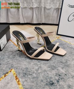 Dép cao gót Ysl màu be đế 11cm (1)