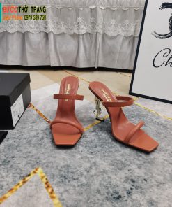 Guốc cao gót YSL màu nâu da bò chất lượng cao đế 11cm cực đẹp
