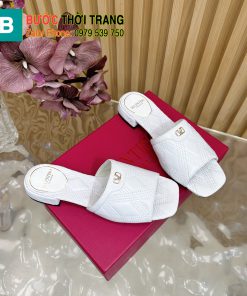 Dép VALENTINO màu trắng cao cấp đế cao 3cm chất da bò mềm đanh phong cách thanh lịch