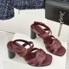 Dép xăng đan Dior cao gót màu đỏ mận chất da bò mềm đanh cực đẹp, đế cao 8 cm