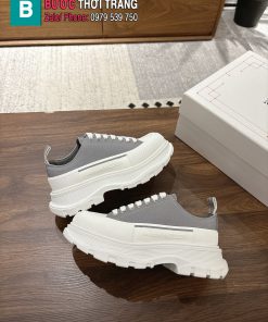 Giày vải Alexander McQueen chất lượng 1:1 màu xám đế trắng cao 5cm